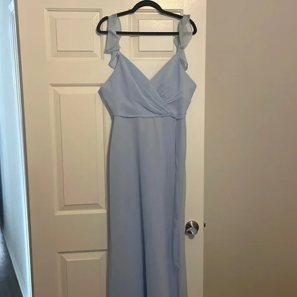 princess polly baby blue dress Chiffon Short Sleeve A-Line Dress main image 1